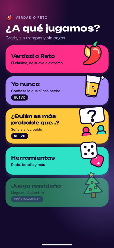 Inicio: elige entre los tres juegos