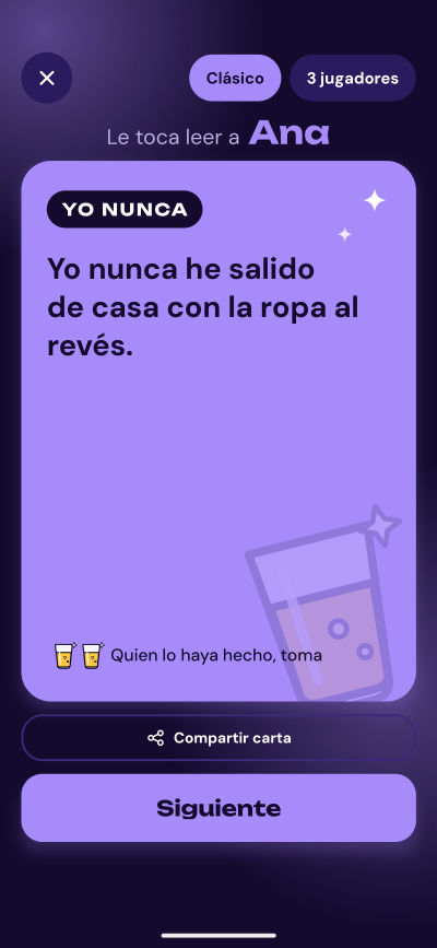 Carta de Yo nunca